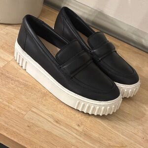 Clark’s Westlynn Bella Black Leather Platform Loafers Size 8